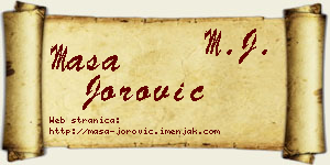 Maša Jorović vizit kartica